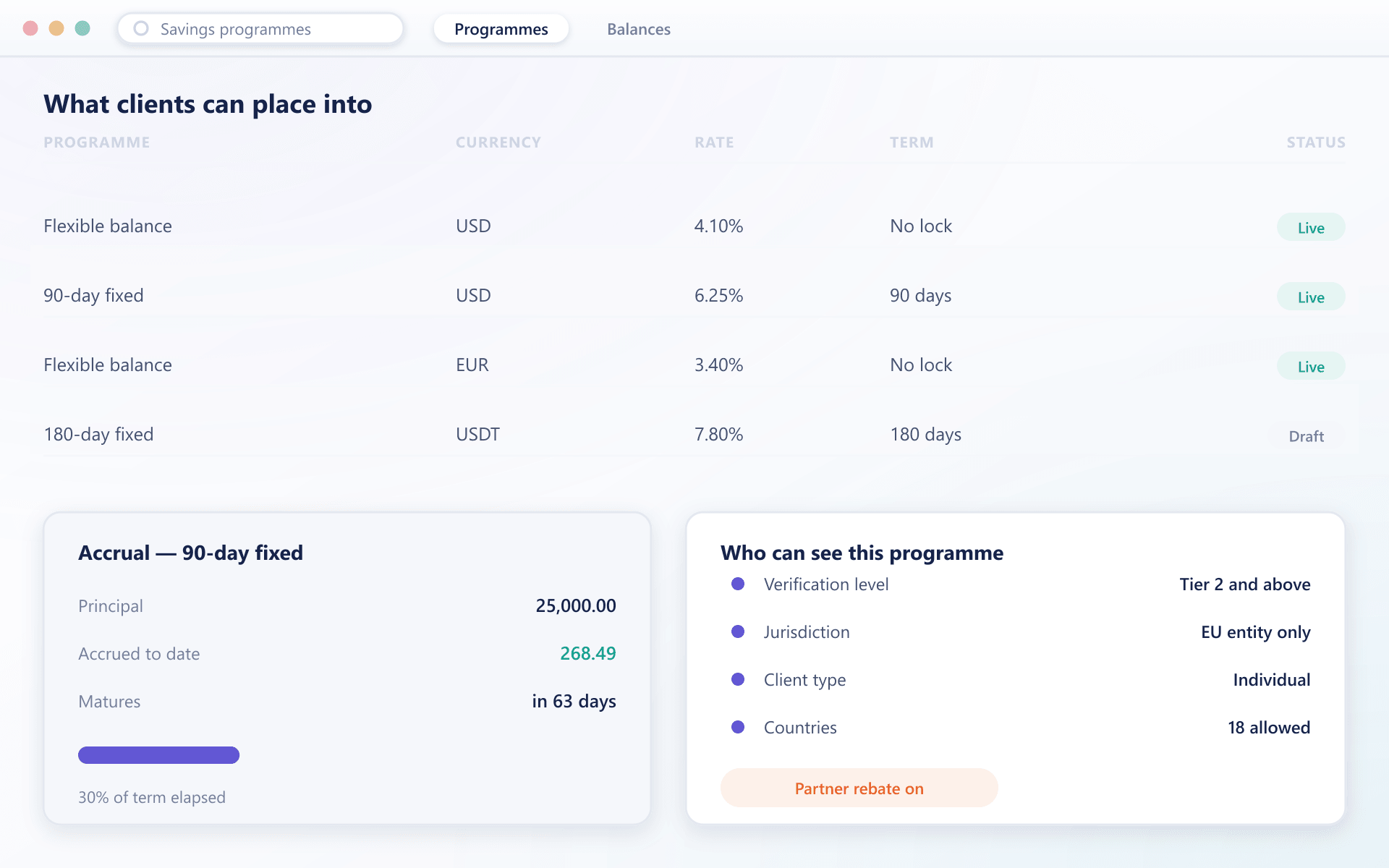 BrokerOS savings programmes